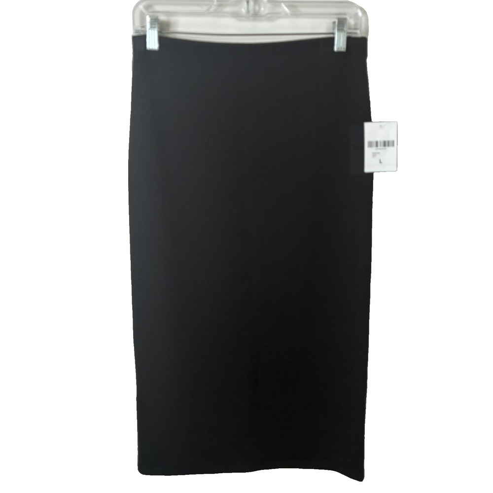 Forever 21 NWT Women's Black Pull-On Stretchy Midi Skirt Size Large
